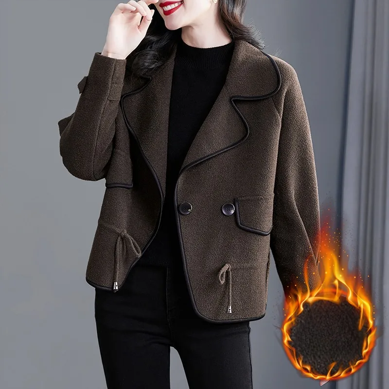 

Fashionable Short Double-Faced Woolen Coat For Women Autumn Winter 2025 New Style Mom's Stylish Top Quality Wool Blend Jacket