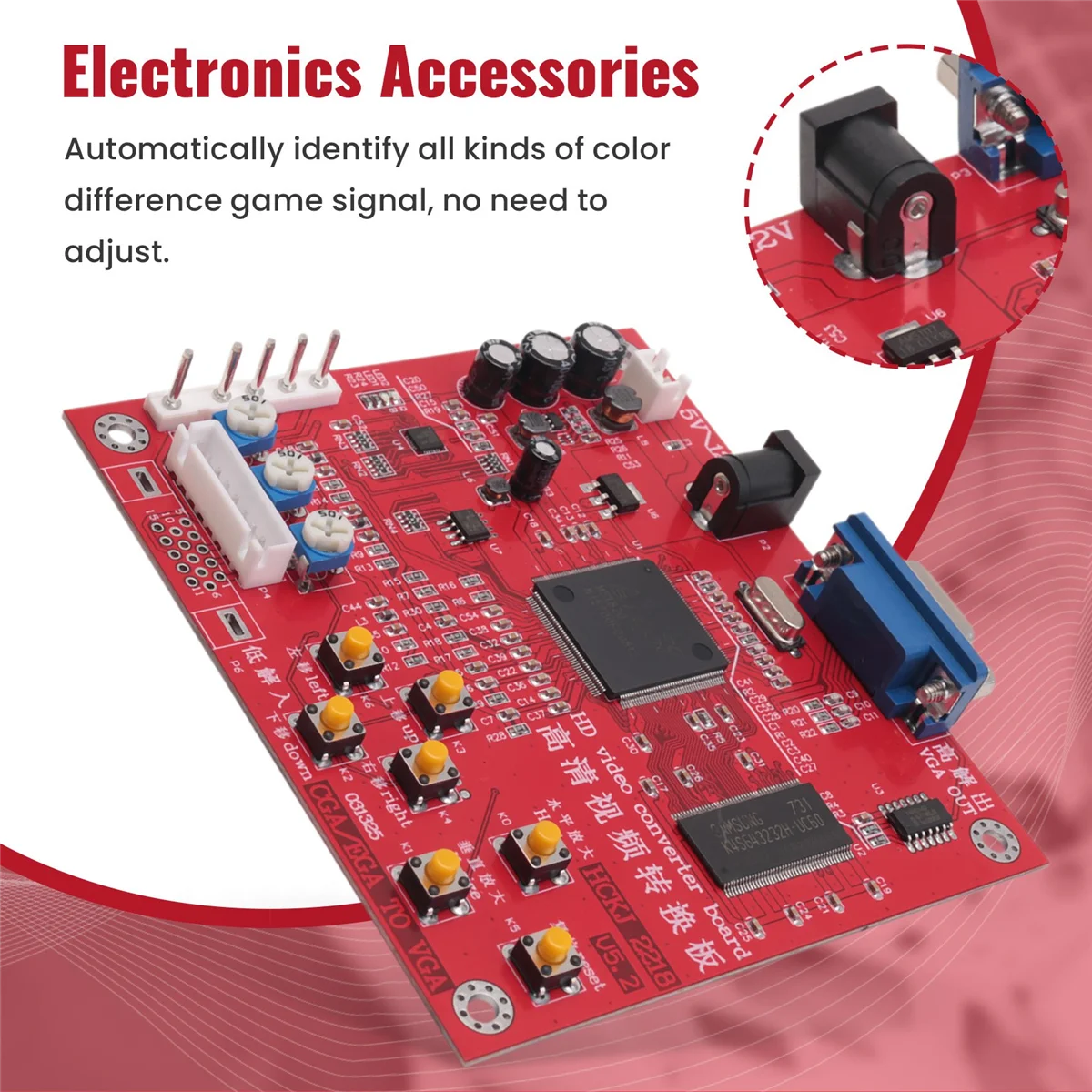

A10I Arcade Game CGA to VGA Converter Video Game Converter Board RGBS/CGA to VGA HD RGB to VGA Converter