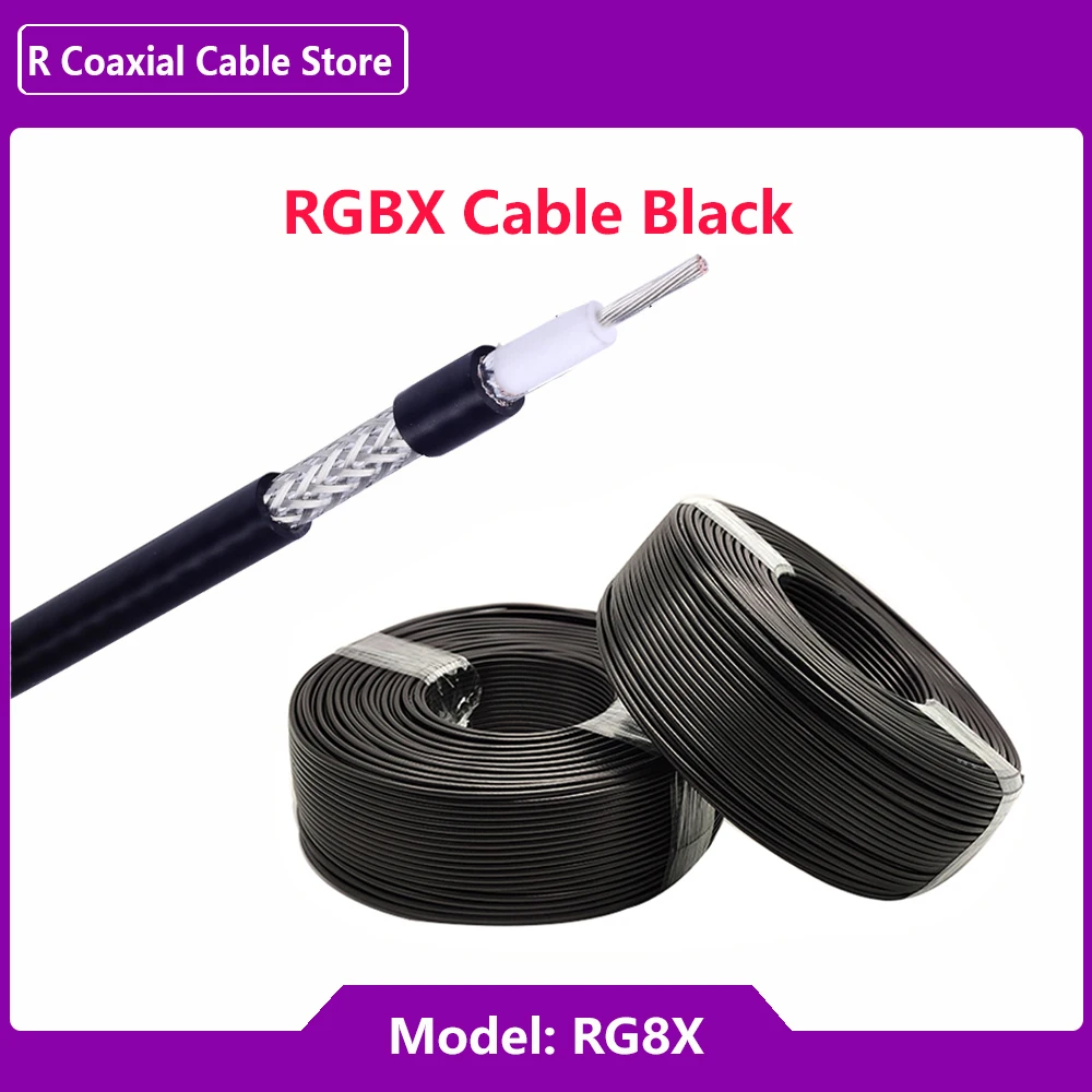 مغذيات هوائي إشارة عالية التردد ، RG8X RF كابل محوري ، أسلاك موصل ، اتصالات السيارات ، فيديو المراقبة ، 50Ohm