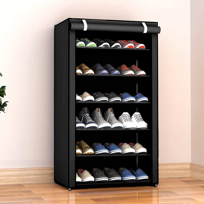 منظم الأحذية 8 مستويات و7 مقصورات قابلة للتكديس ومتينة: مقاومة للرطوبة والخدوش، مثالية للمنازل مع العديد من الأطفال والكراجات