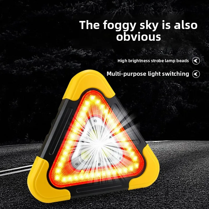 Car Tripod Car Triangle Warning Sign Automatic Light Tripod Parking Reflective Solar Emergency Light 20 * 18 * 6