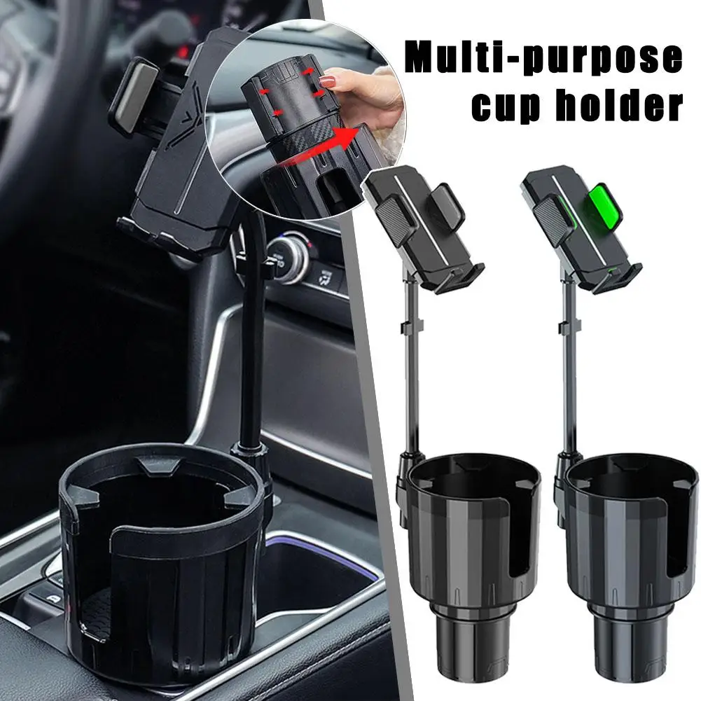 

Multifunctional Car Cup Holder Mobile Phone Holder Height Adjustable 2in1 Rotation ​​degree Stable Support Telescopic Botto X3B2