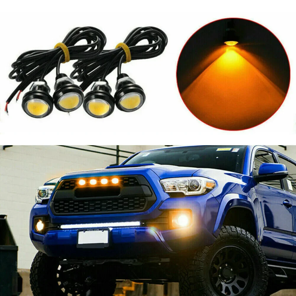 4pcs/Set Universal 3000k 12V DC Waterproof  Side Marker Light  LED Amber Grille Lighting Kit Truck For Ford SUV Raptor Style