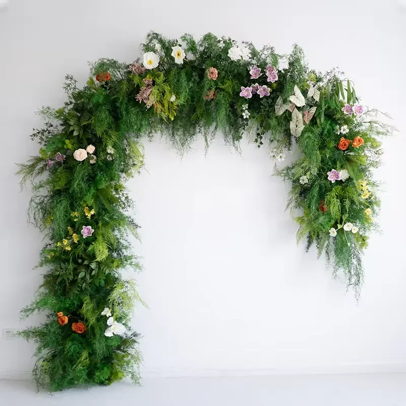 Custom Green Grass Wall Panel Artificial Plants Forest Theme Decor for Hotel Store Photography Props Fake Foliage Background