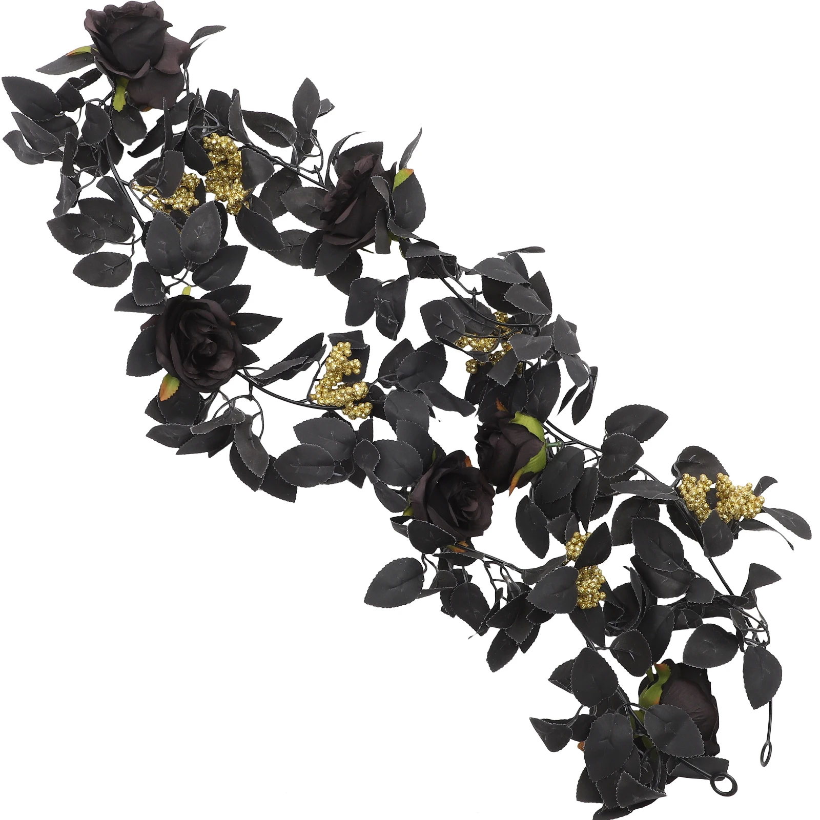 

1pc Simulation Black Rose Vine Artificial Plant Pendant Decorative Hanging Ornament For Party Household Imitation Simulated Vine