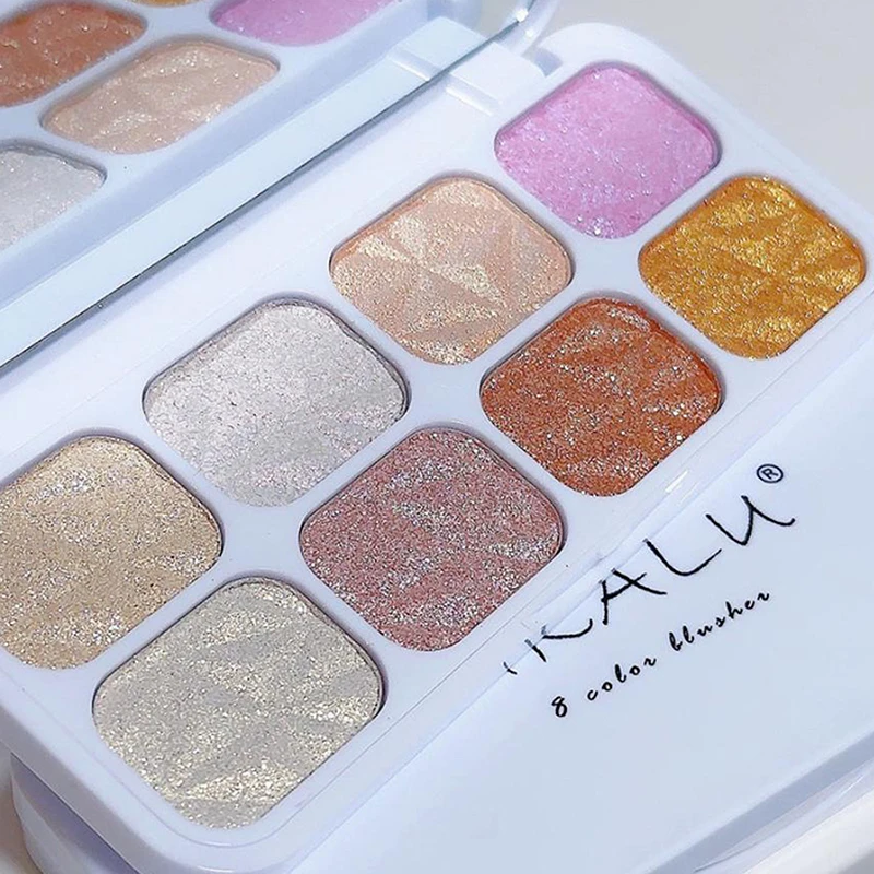 CCHATM 8 couleurs diamant perle polarisé fard à paupières Palette Tridimensionnel Contour miroitant mettre en évidence le teint de la peau maquillage cosmétiques