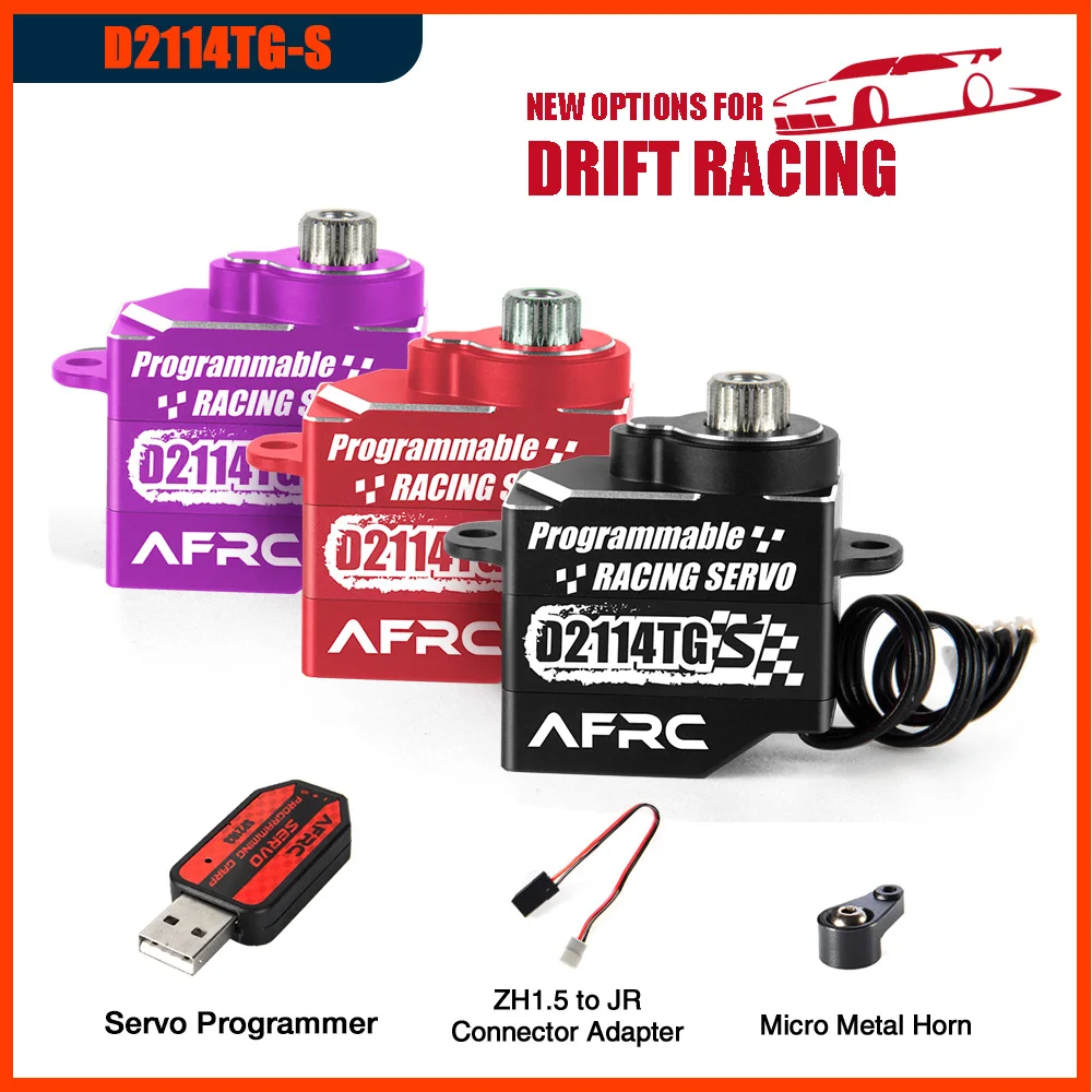 Afrc D2114TG-S 11G Paars Micro Programmeerbare Servo Full Metal Case Coreless Motor Voor Mini Z Q D Drift Racing auto Helicopter