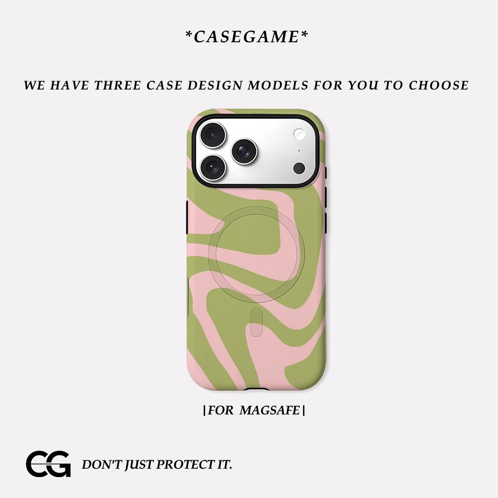 Pink & Green Swirls IPhone 17 Must für magnetische Handyhülle für IPhone 17 16 15 14 Pro Max Plus Einzel-Doppelschichthülle