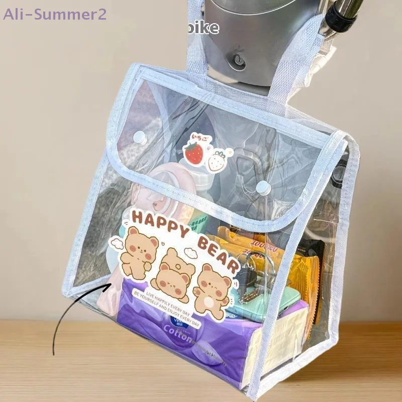 مركبة كهربية أمامية مقاومة للماء حقيبة للحمل بولي كلوريد الفينيل شفافة دراجة نارية تخزين جيب ركوب حقيبة التخزين #5