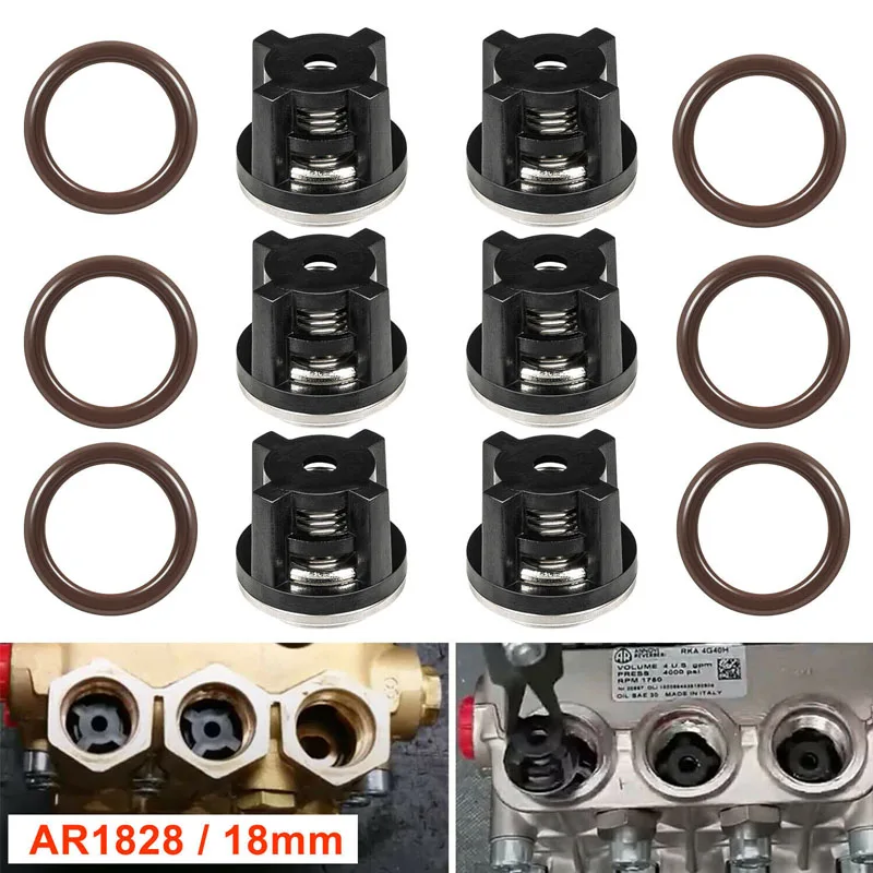 

NONY AR1828 Water Pump Check Valves Kit Compatible with Annovi Reverberi 18MM XR RK RKA RKV 70-0179- New Valves + O-Rings