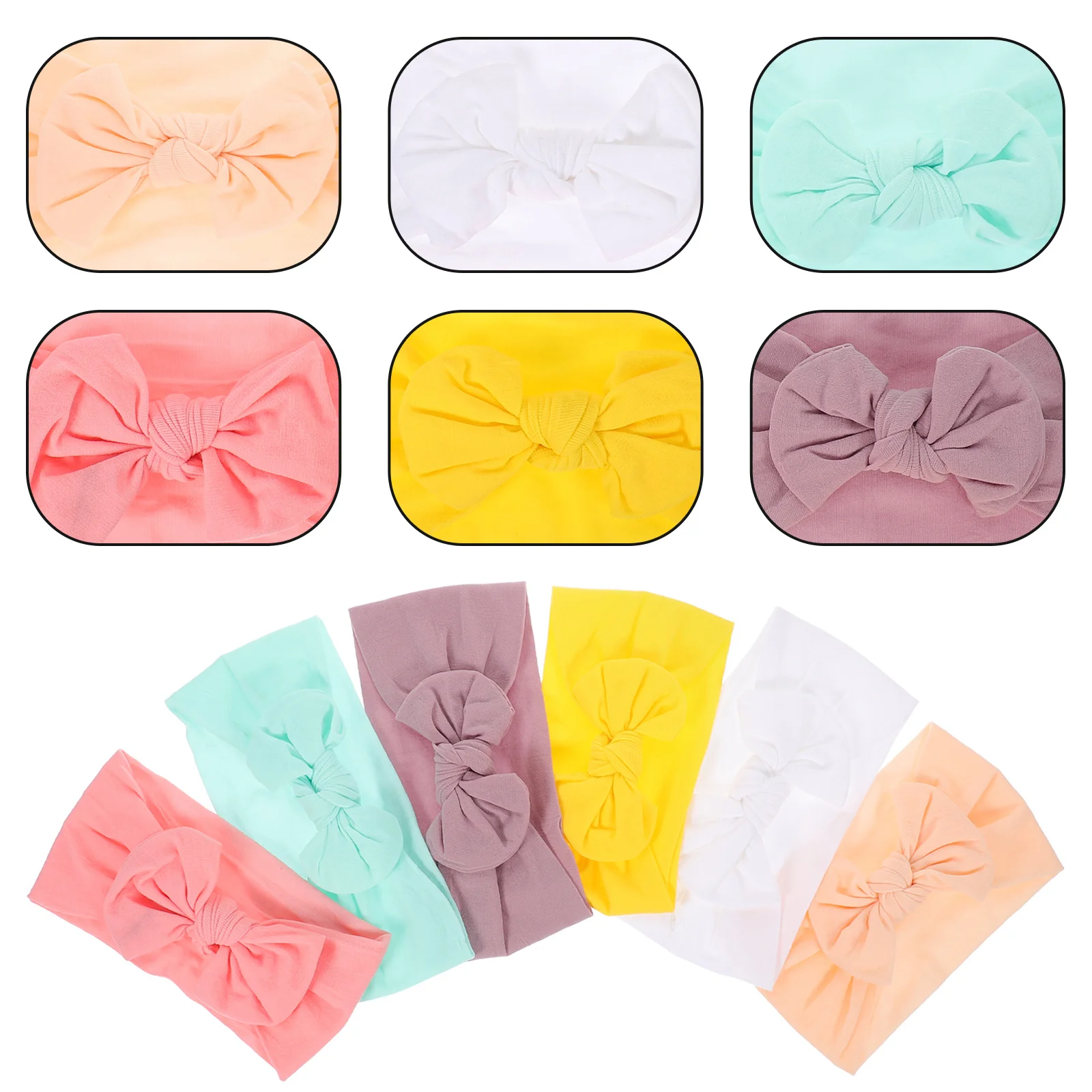 

6 pcs Cute Bow Headband Elastic Headband For Nylon Stretchy Hair Accessories Headbands Party