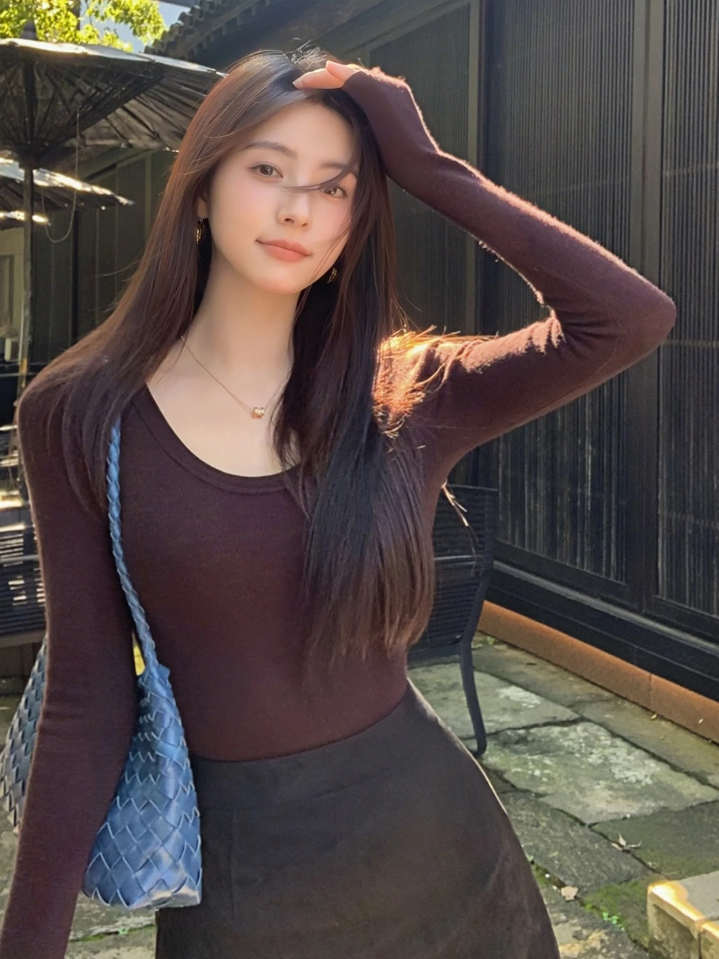 

Коврик, повседневный шерстяной трикотаж с глубоким U-образным вырезом, облегающий базовый слой, внутренняя одежда для женщин, осень-зима, модный базовый Sle