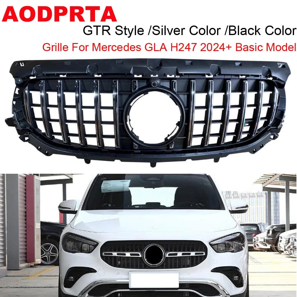 2025 2026 H247 Grille GTR GT Panamericana Style Front Bumper Mesh Hood Grill For Mercedes GLA Class H247 Basic Model