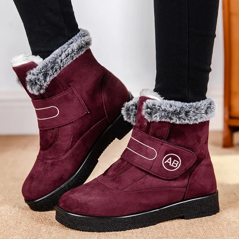 Women's Boots Snow Plush Shoes Woman Platform Women Shoes Flat Mid High Boots Fashion Women's Winter Footwear Botas Mujer