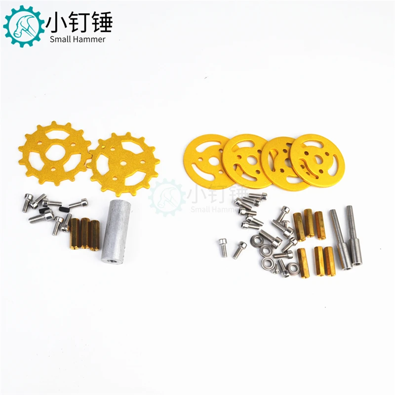 Metal track + track drive wheel/track wheel + load-bearing wheel coupling suitable for RC tank car robot model