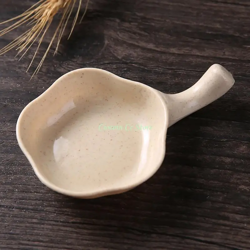 X90F Wheat Straw Multi-Purpose Seasoning Bowl Condiments Server Dishes Sauce Dish Wheat Straw Handle as Chopstick Holder Gift