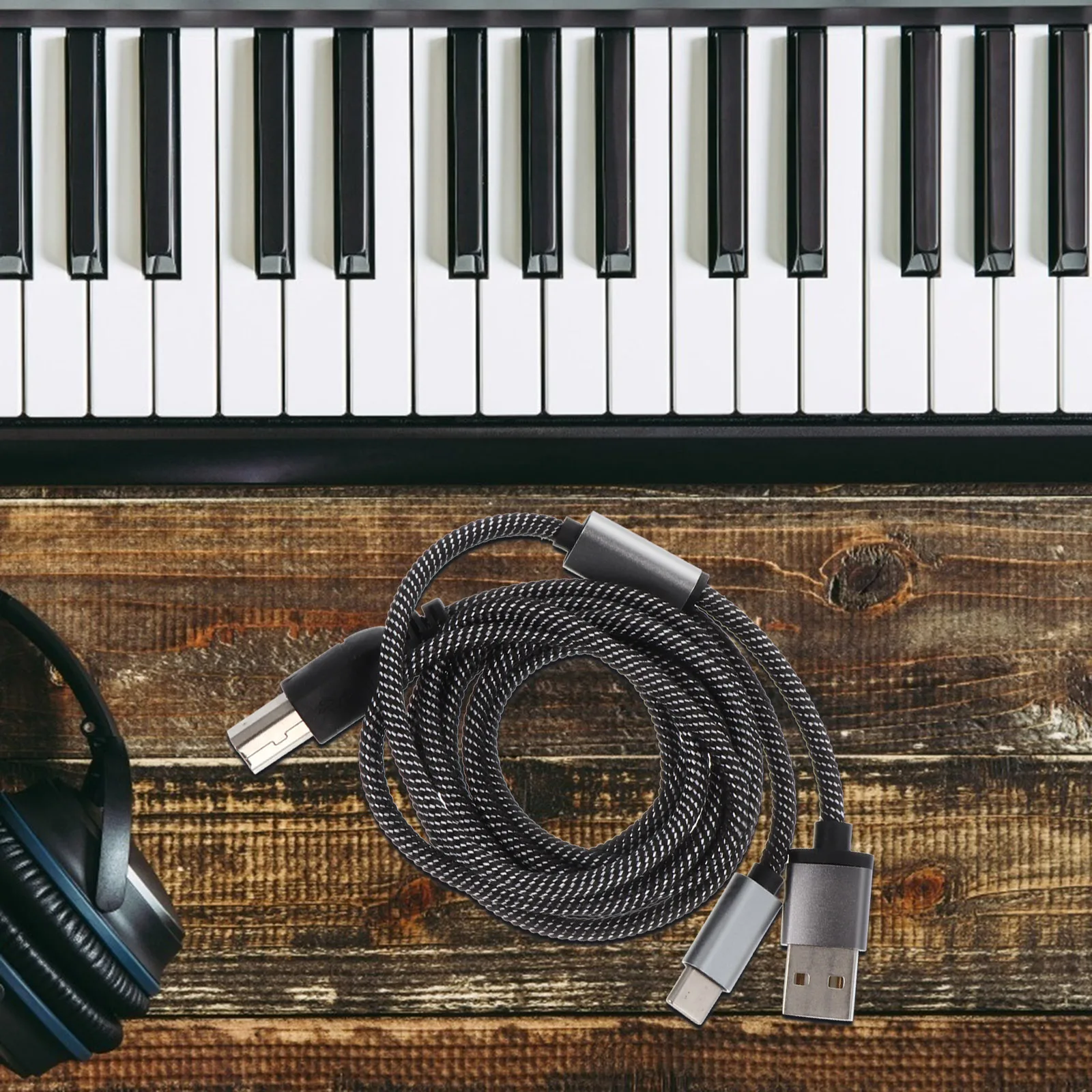 

1.4m USB-C Otg Midi Cable Durable Type-C to USB-B for Scanner Printer Piano Controller Midi Otg Cable Printer Cord