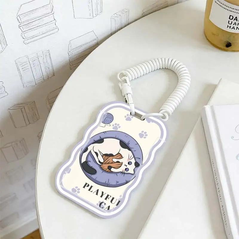 Cards Cover for Kpop Photocard Holder Stretchable Spring Cord Photo Protector Student Bus/Meal Card Protection Case