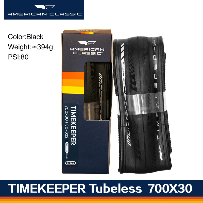 American Classic Timekeeper Fietsband Binnenband/Tubeless 700 X 25C, 700 X 28C, 700 X 30C Zwart/Geel Ultralicht Racefietsband