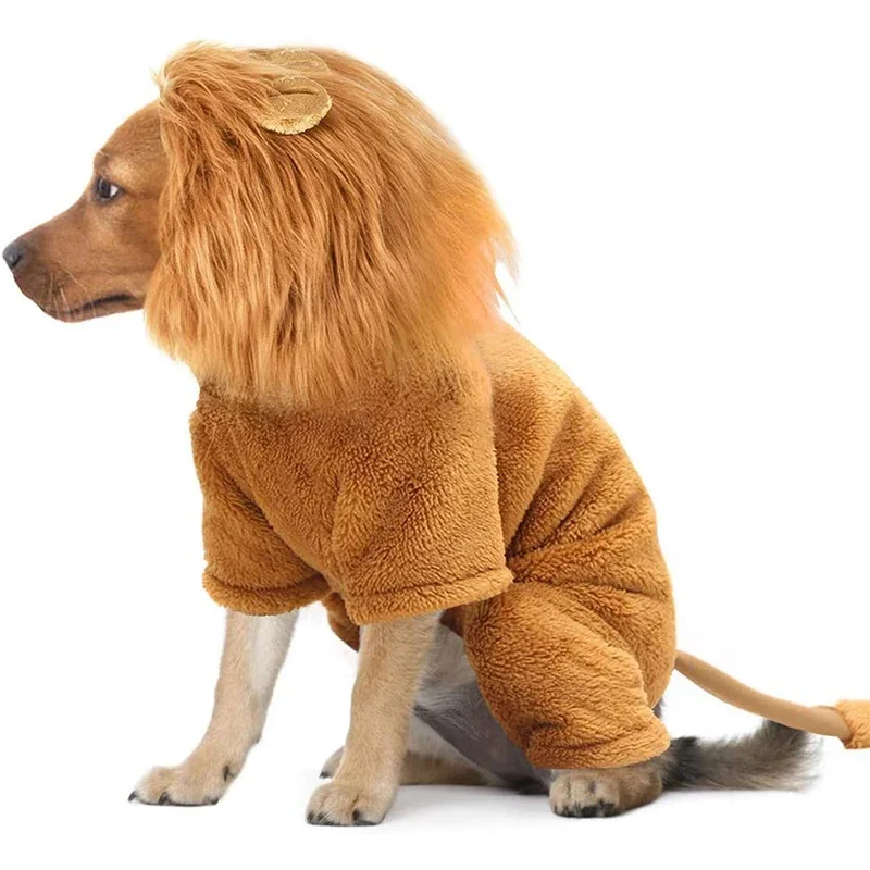 Halloween Dog Cosplay Lion Costume Christmas Puppy Small Dog Clothes Cats Funny Apparel Dressing Up Parties Pet Clothes Suits