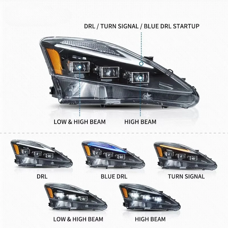 New Style Front Light LED Headlight Sequential 2006-2012 for Lexus IS250 IS350 ISF IS300