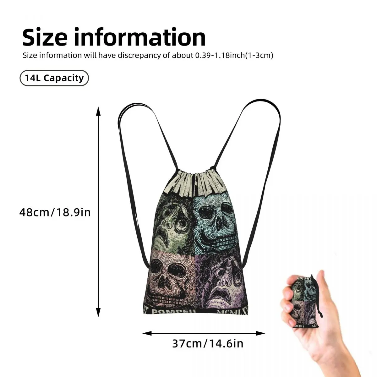 Pink Floyd Live At Pompeii Memento Mori Drawstring Backpack Sports Gym Bag Portable Travel Drawstring Bag for Men Women