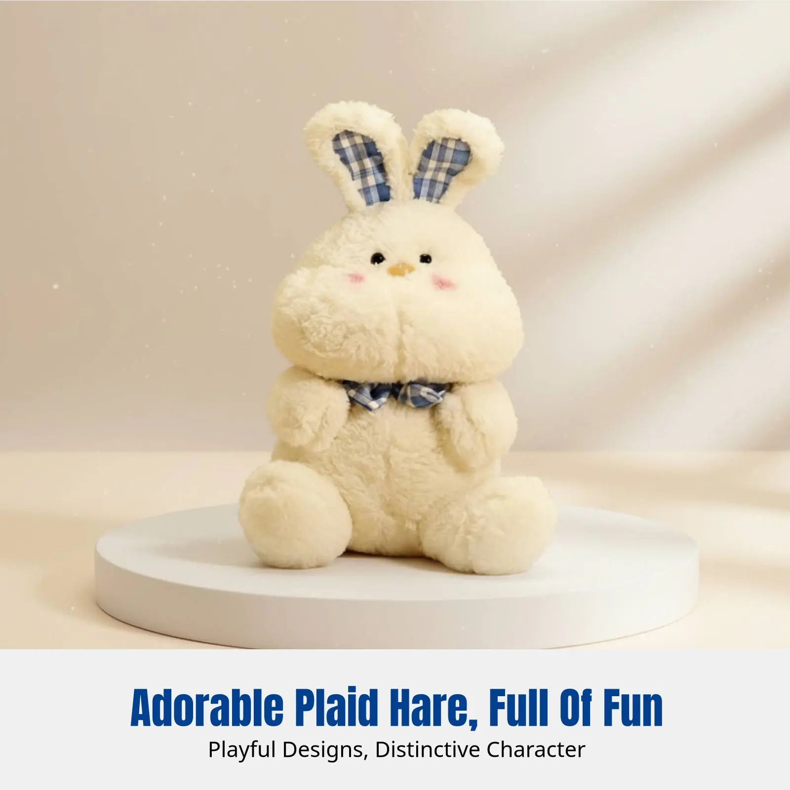 Peluche Lapin à Carreaux, Adorable Poupée Lapin, Doux Polaire d'Agneau, Cadeau, Décoration Maison, Machine à Griffes, Modèle Aléatoire