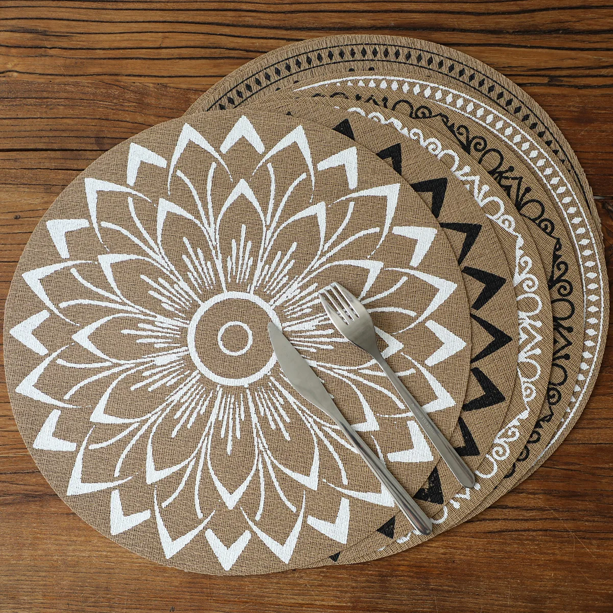 PVC Teslin Place Mat Waterproof and Oil-proof Dining Table Decoration Bowl Mat Modern Minimalist Round Anti-scalding Table Mat