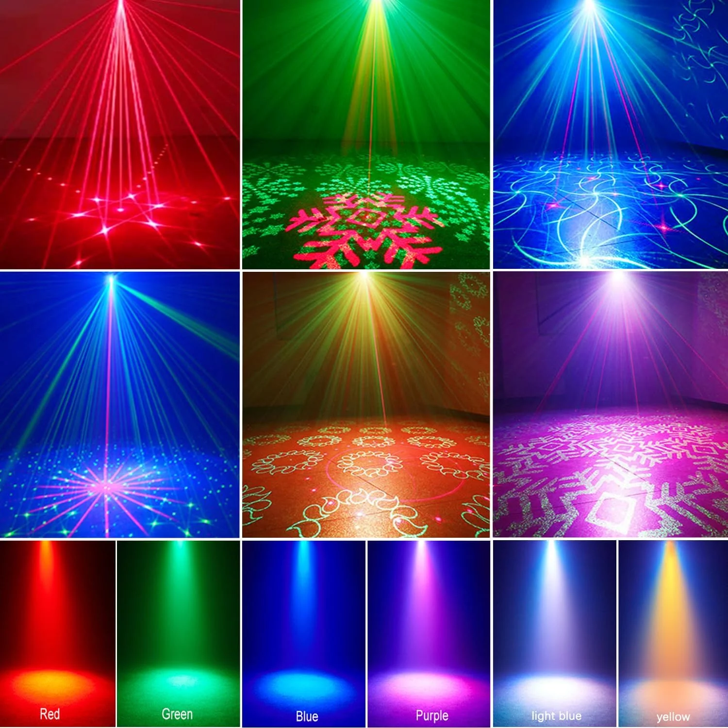 ไฟเวที LED รุ่นใหม่ พร้อมเอฟเฟกต์หลายสี ไฟเลเซอร์กระพริบแบบใช้เสียงเป็นสัญญาณ ไฟสร้างบรรยากาศแบบชาร์จไฟได้ สำหรับงานปาร์ตี้ที่บ้านหรือบาร์