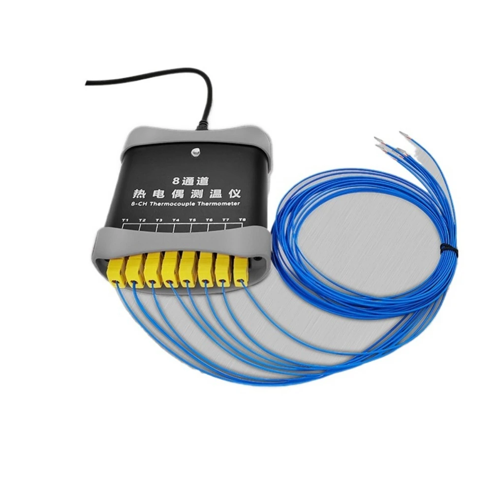 USB K-Type Thermometer 4/8 Channel Data Logger with PC Software Real-Time Temperature Curve Display Recording Storage