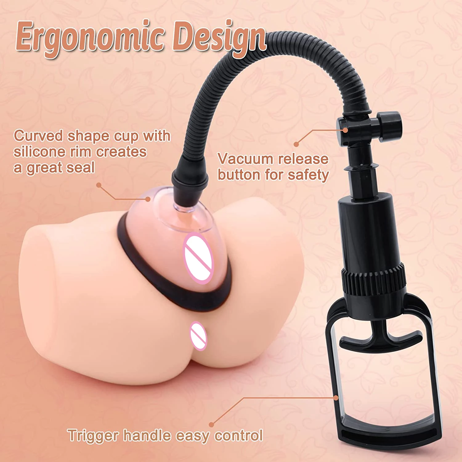 Brinquedo adulto manual do sexo para mulheres Pull Rod Pussy Pump, Otário da vagina Otário do clitóris Massagem mamária Estimulador de mamilo Ampliar a tampa da bomba de vácuo