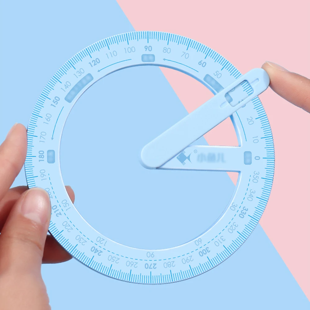 1PC 360 Degree Activity Protractor Student Angle Reader Teaching Aids Right Angle And Acute Drawing Stationery