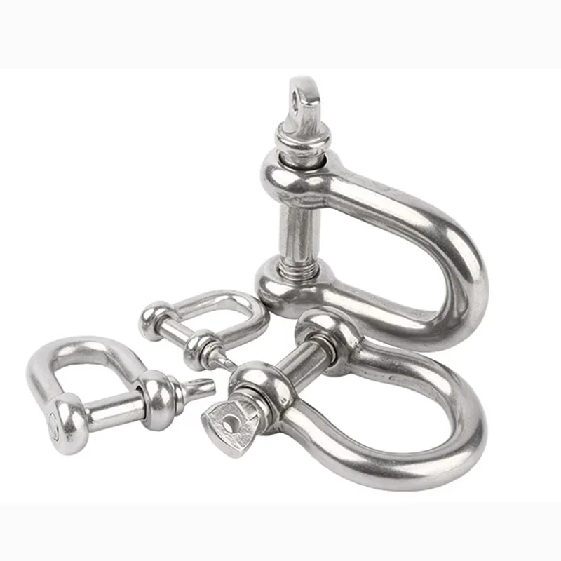 1PCS 304 สแตนเลสสตีล D-type Shackle Bow U-type ความแข็งแรงสูงยกแหวนหัวเข็มขัดการเชื่อมต่อคงที่โซ่ m4/5/6/8/10/12-/M38