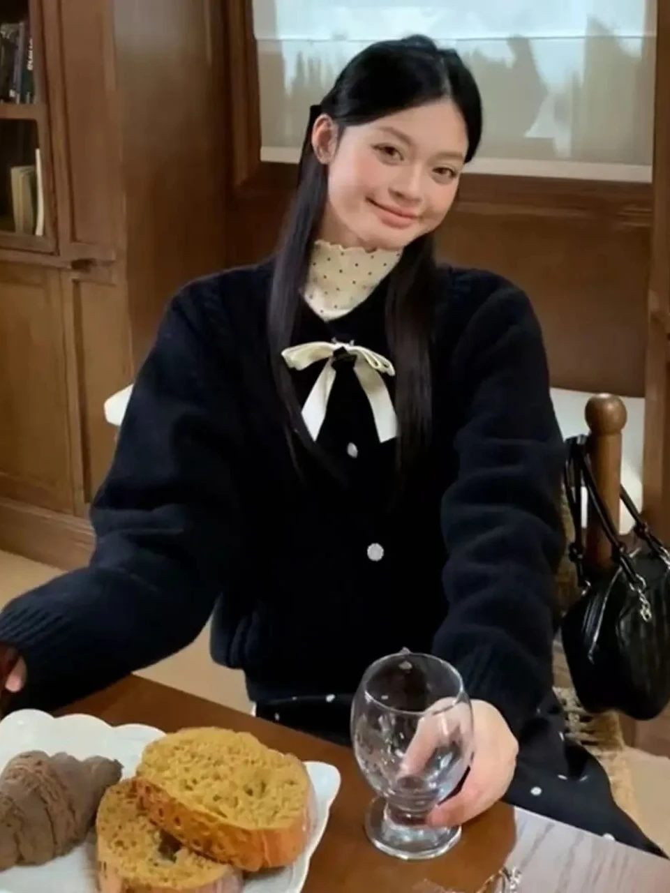 

Вязаный свитер больших размеров и юбка в горошек, комплект Ele, осень-зима, ансамбль Faion с высоким воротником, длинный свеч, комплект для поездок на работу