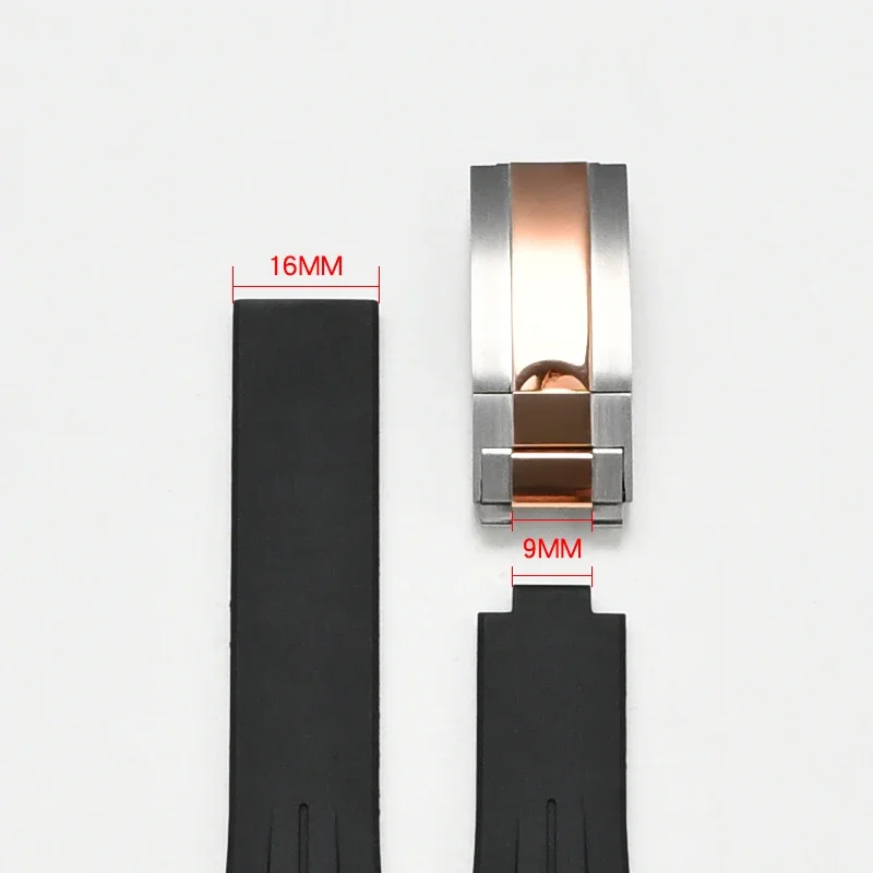 ตัวล็อคแบบพับได้สำหรับนาฬิกาสแตนเลส พร้อมระบบนิรภัย สำหรับนาฬิกา Rolex Submariner Daytona Yacht Master ขนาด 16 มม. สำหรับผู้ชาย