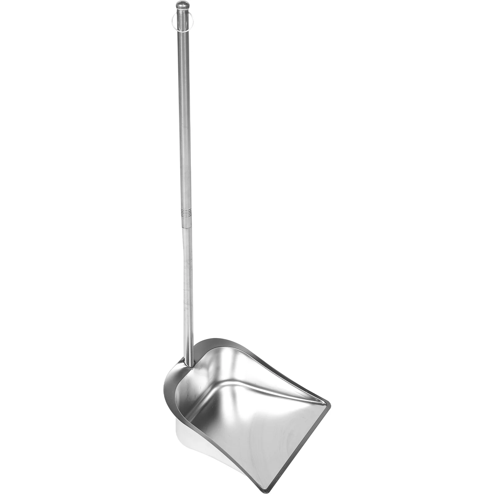 

Stainless Steel Trash Shovel Garbage Can Metal Dustpans Upright with Handle Long Commercial House Hold Office Household