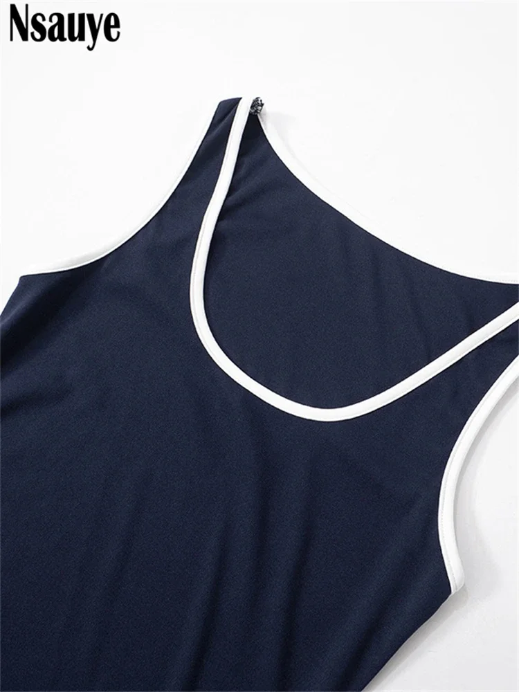 Nsauye Sleeveless Summer Women Elegant Mini Dress High Waisted Fashion Sexy Night Club Evening Party Holiday Vest Dress 2024