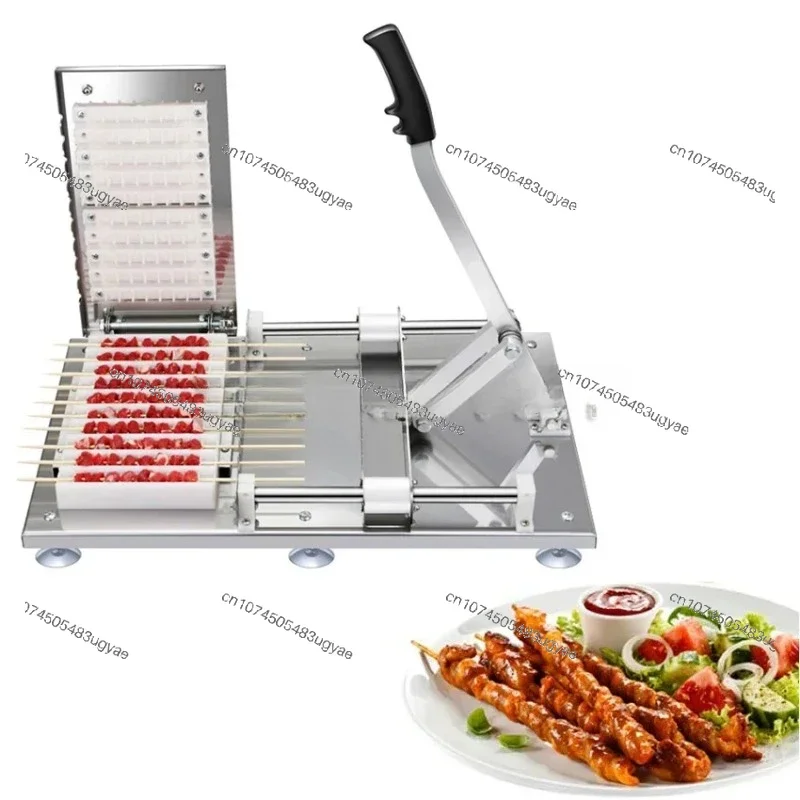 BBQ Meat Skewer Manual Satay Skewer Machine BBQ Stainless Steel Mutton Kebab Lamb Skewer Tools Kebab Meat Wear String Machine