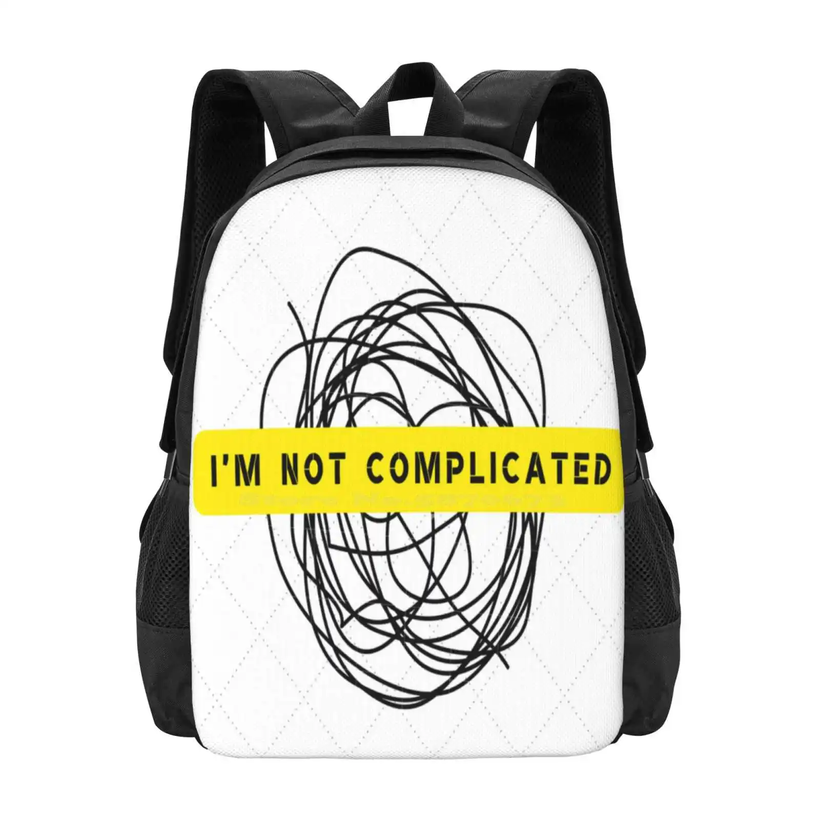 

I'M Not Complicated Hot Sale Backpack Fashion Bags Complicated Funny Keep It Simple Simplify Simple Life Stressed Out Manners