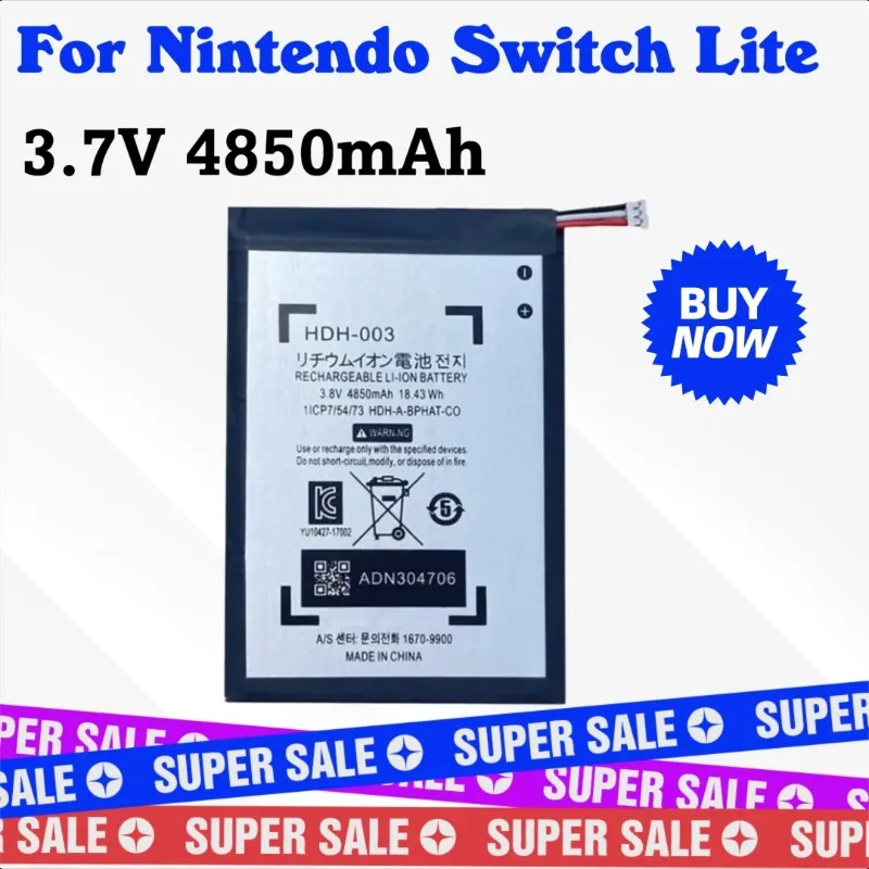 

New 5Pcs 4850mAh HDH-003 HAC-003 Li-ion battery with tools For Nintendo Switch Lite HDH-003 HDH-001 HDH-A-BPHAT-C0 1/CP7/54/73