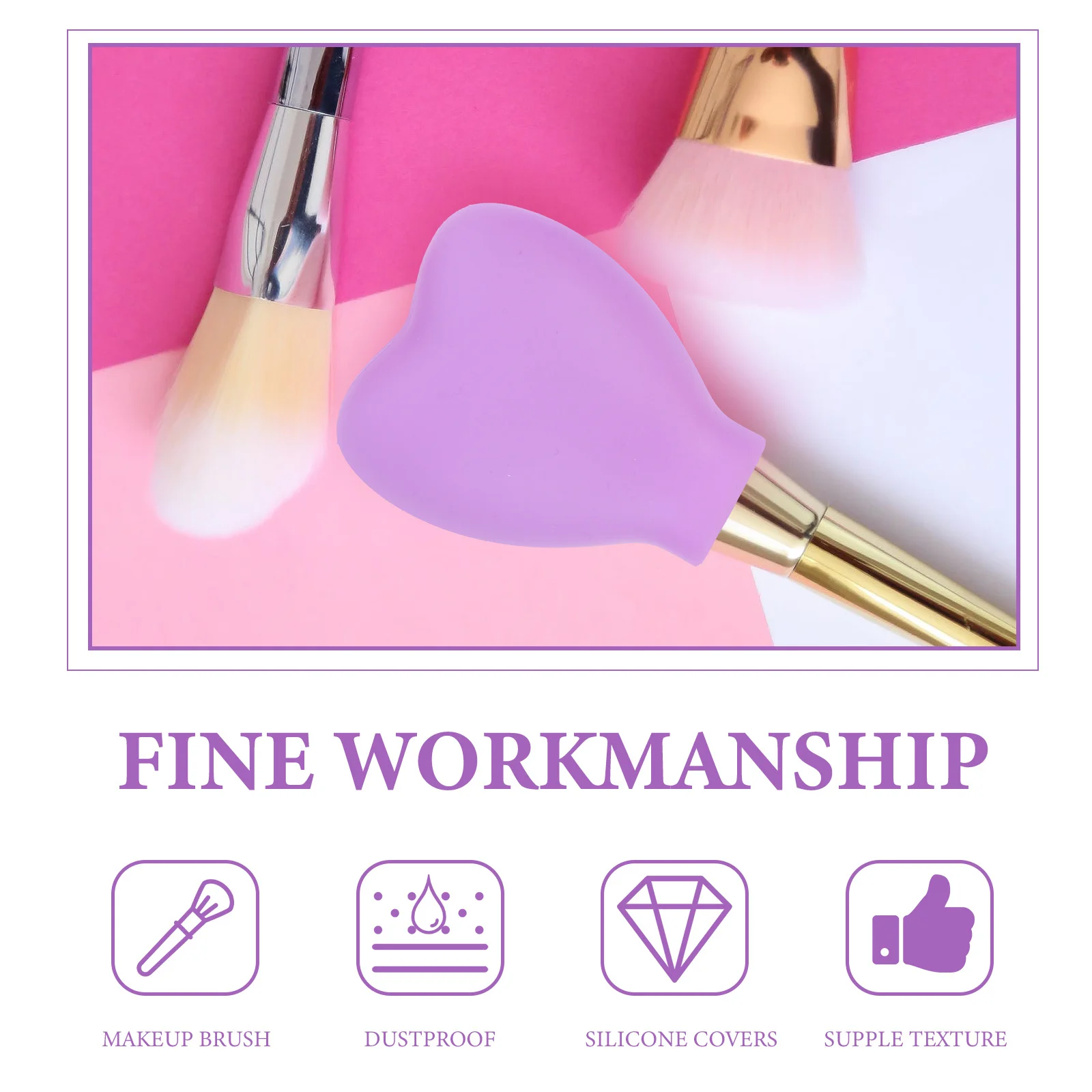 

9Pcs Makeup Brush Sleeve Covers Silicone Guard Caps for Brush Shape Retention Hygienic Storage Solution Portable Beauty Tool