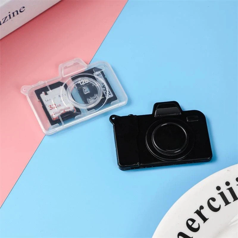 Camera Shaped Compact Card Holder Organizer Portable Camera Card Storage Case