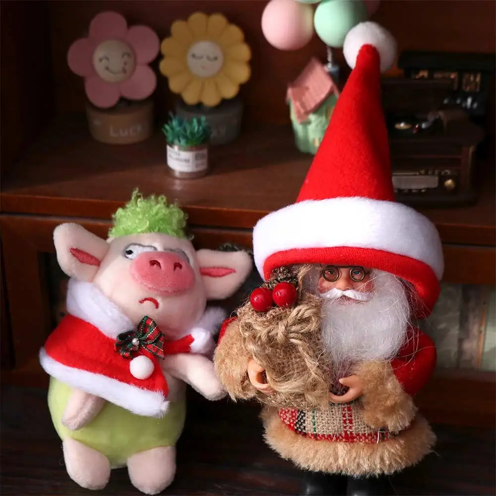 Christmas Hat 10CM Cotton Doll Clothes Plush Cloak Replacement Stuffed Doll Clothes Suit Outfit Shawl Plush Toys Clothes