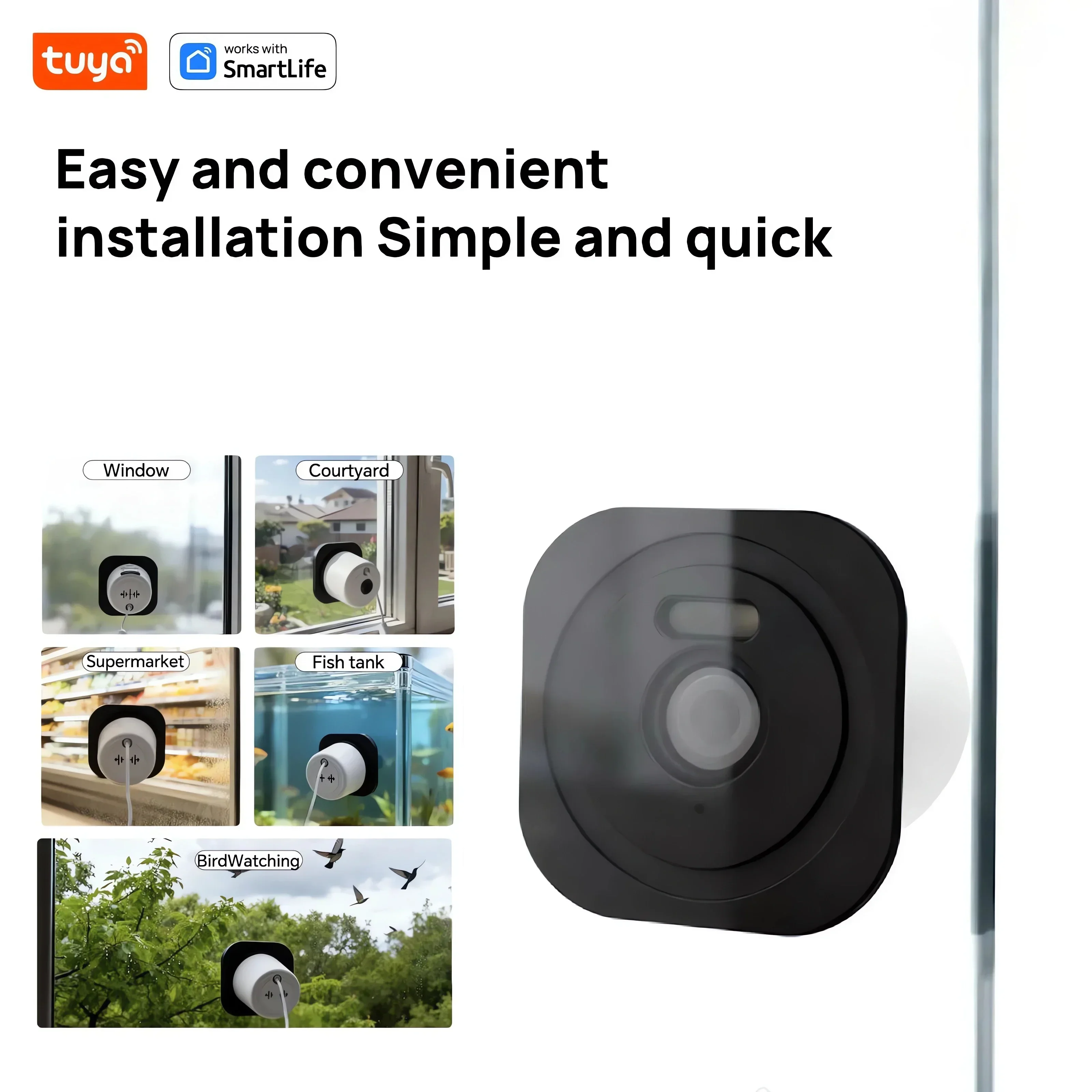 Tuya Smart Life 2K 5GHz Window IP Camera  WiFi Wireless Network Indoor Camera Home Security Color Night Vision Motion Detection