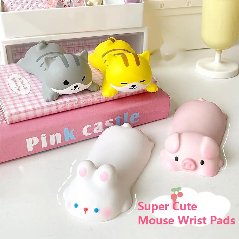 Cartoon Cute Computer Mouse Wrist Strap Office Desktop Decompression Pad Wrist Strap 3D Anti-Skid Wrist Pad For Business Office