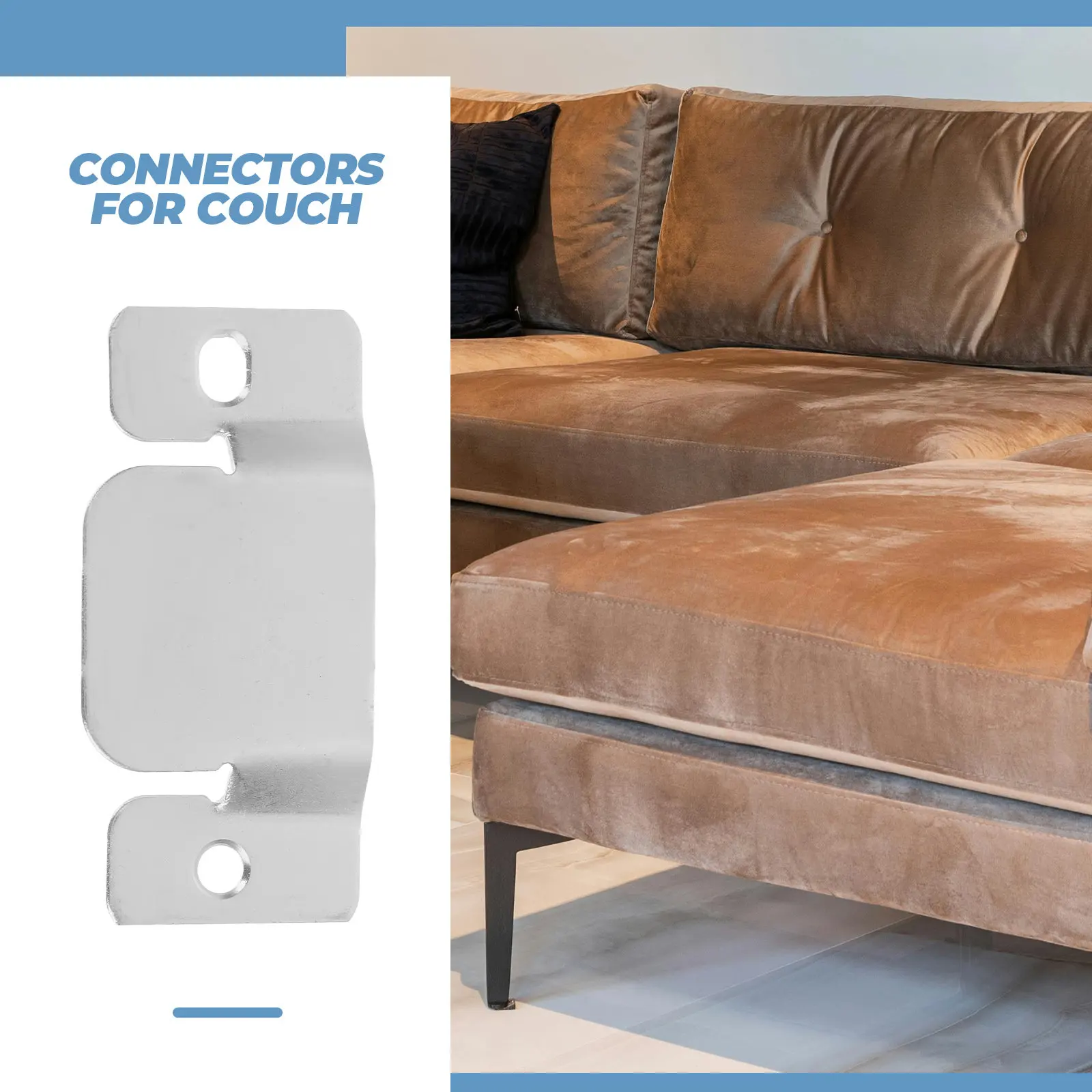 12Pcs Sectional Sofa Connectors Metal Universal Couch Interlocking Brackets Screws Furniture Connector for Chair Recliner