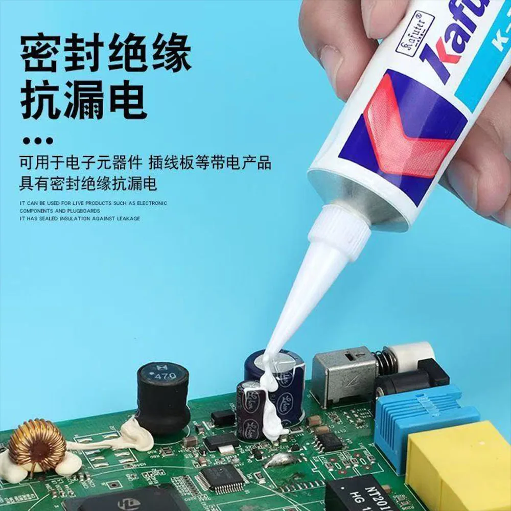 Kafuter Silicone Sealant High Temperature Resistant Adhesive Glue for Electronic Components PCB Circuit Board Waterproof Sealant