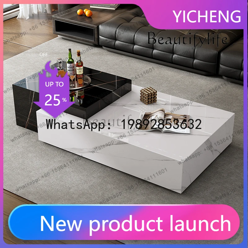 

CC Design Storage Coffee Table Modern Nordic Rectangle Side End Table Luxury White Space Saving Stolik Kawowy Salon Home