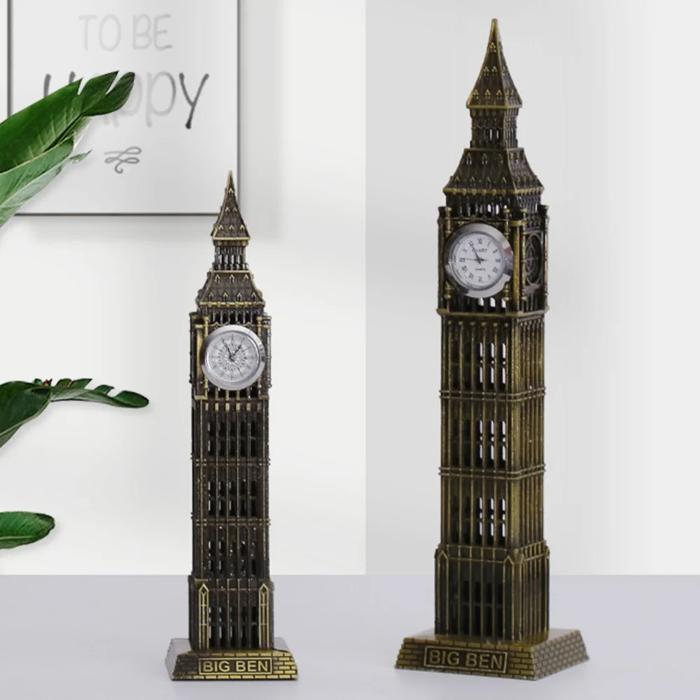 London Big Ben Tower modello statua artigianato ornamenti retrò europei accessori per la decorazione della tavola di casa souvenir turistici regalo