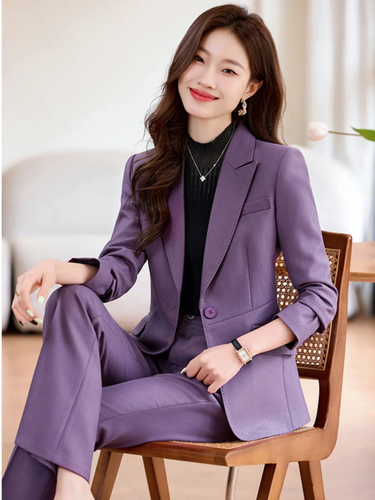 High-End Career Women's Suit Jacket Slimming Commute British Style OL Ensemble Autumn New Arrival Fashionable Business Women'...